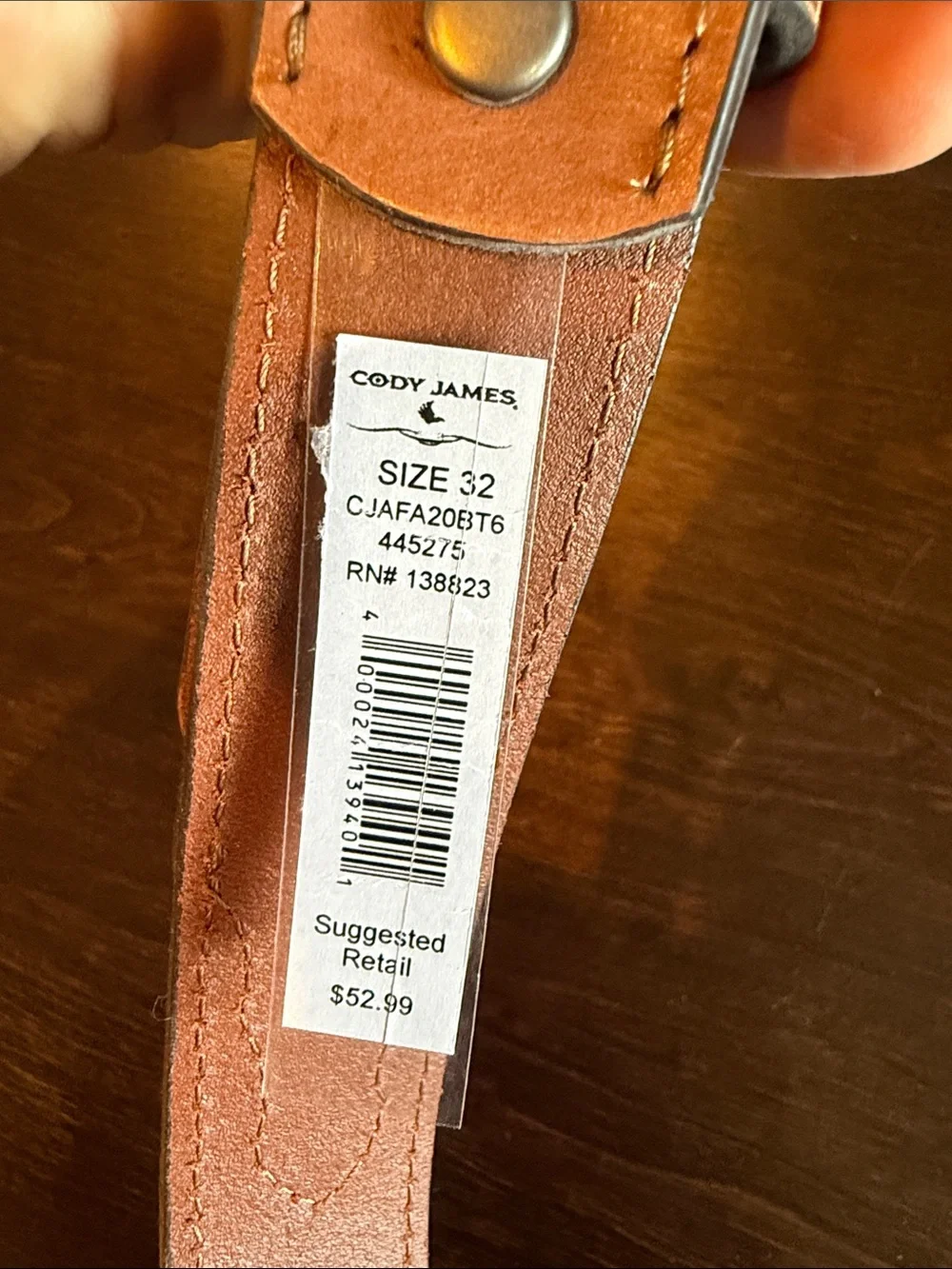 Cody James Women's Tooled Leather Belt in Tan with Turquoise Accents